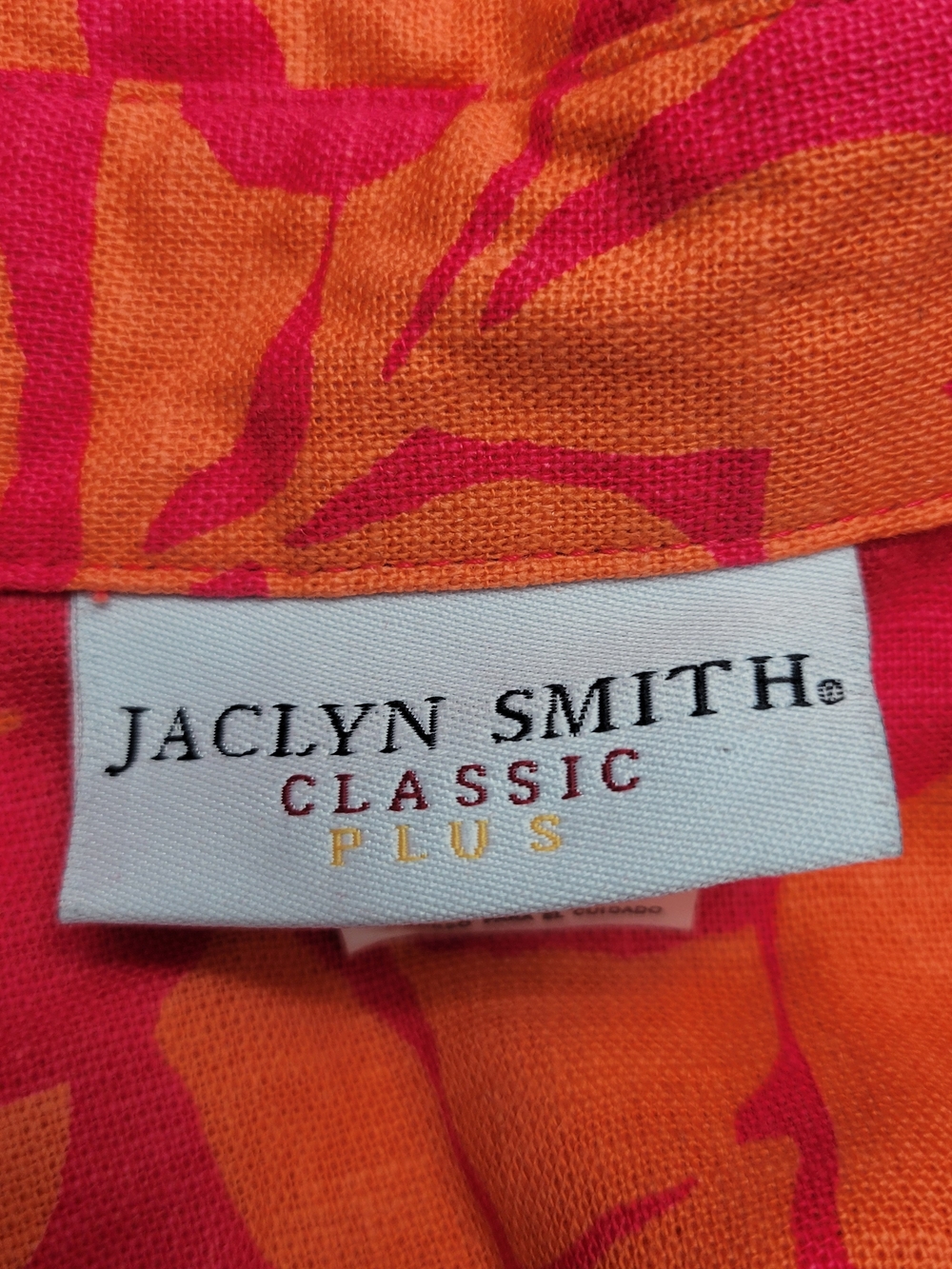 EUC JACLYN SMITH Size 20 Hawaiian Style Blouse Linen Blend Floral Resortcore - Picture 3 of 10